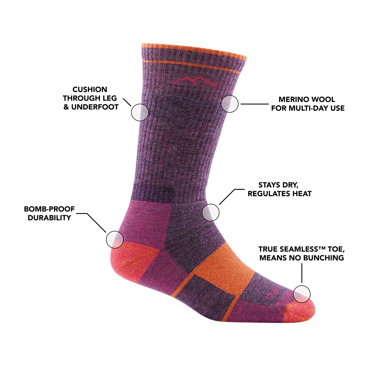 Hiker Boot Full Cushion Midweight Hiking Socks Wms