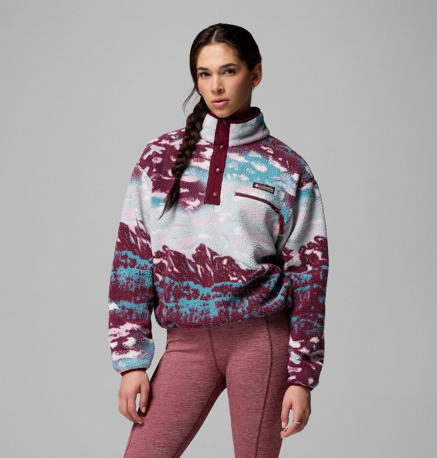 Women's Helvetia™ II Cropped Sherpa Half Snap Printed Fleece