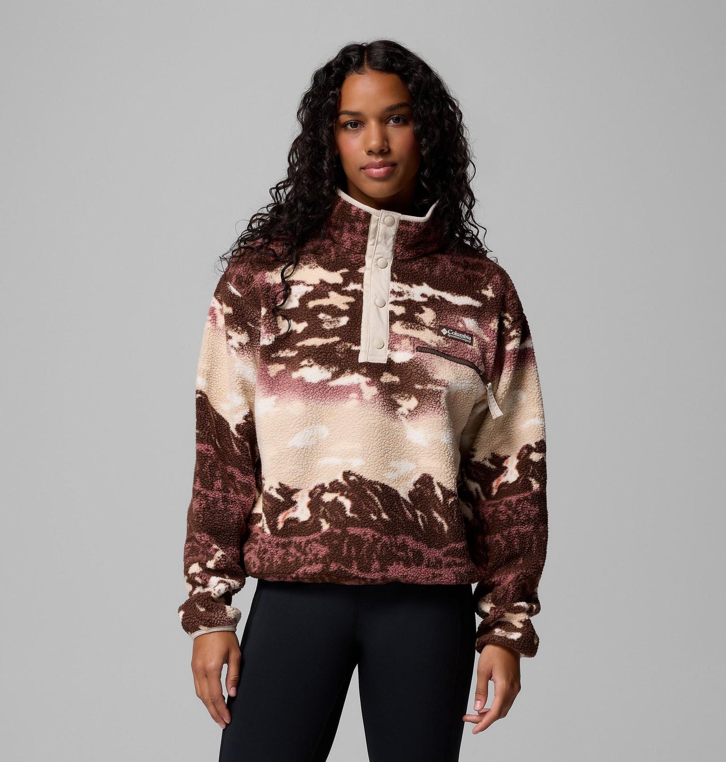 Women's Helvetia™ II Cropped Sherpa Half Snap Printed Fleece